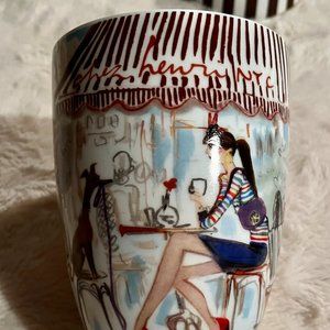 HENRI BENDEL Megan Hess Collaboration Collectible Porcelain Mug - Cafe Girl